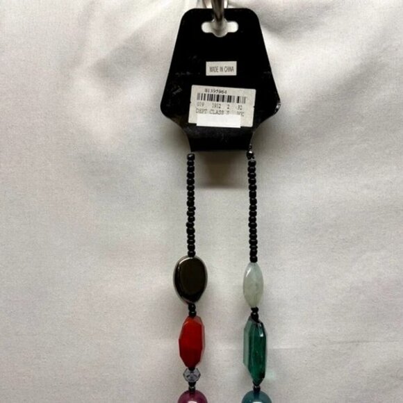MKM Designs Fashion Necklace Faceted Plastic Beaded Multicolor 34" Boho NWT - Picture 13 of 15